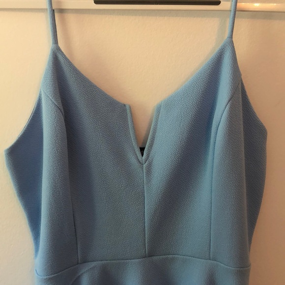 Light blue stretch fit and flare dress - Picture 3 of 4